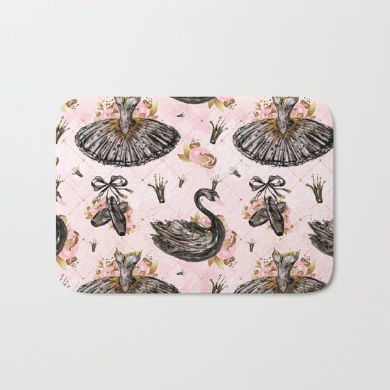 Black swans ballerina #1 Bath Mat