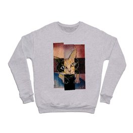 Patchwork Cat Crewneck Sweatshirt