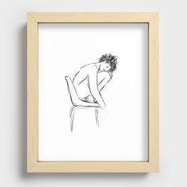 Chair Sketch Recessed Framed Print