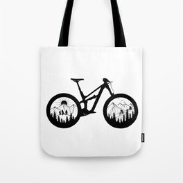 Mountain Bike Black&White Tote Bag