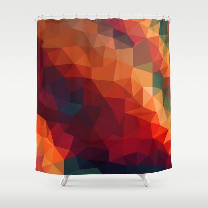 Burnt Jewel Low Poly Shower Curtain By Colorpopdesign Society6