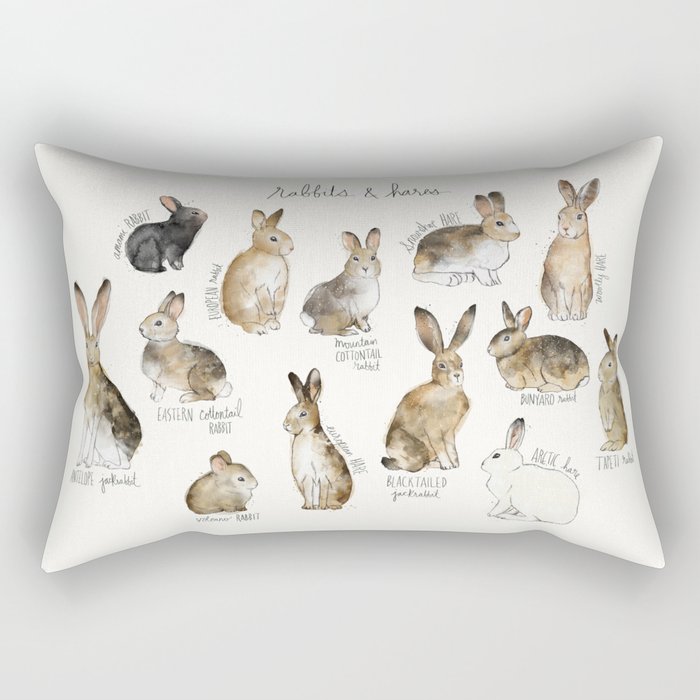 Rabbits & Hares Rectangular Pillow