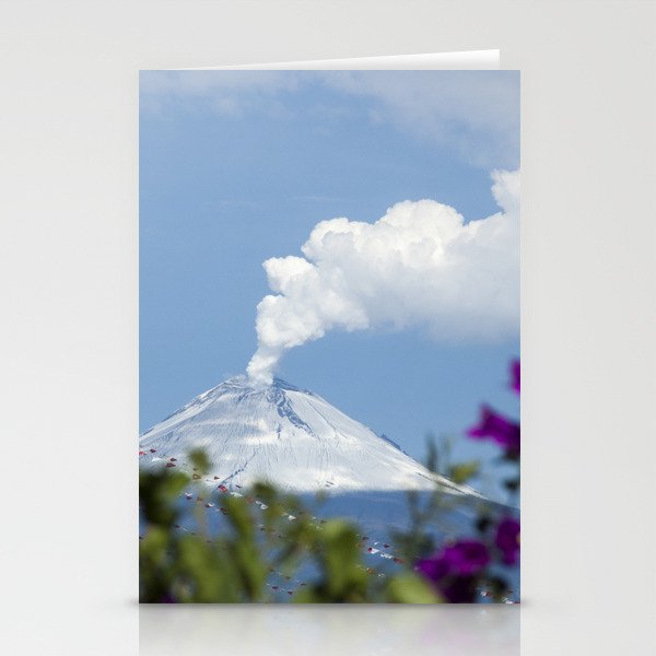 Mexico Photography - The Active Popocatépetl Volcano Stationery Cards