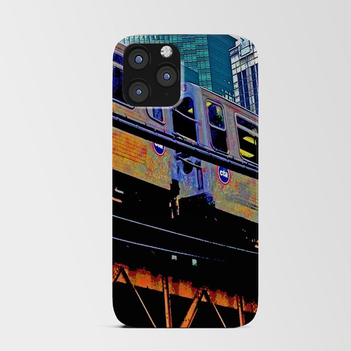 Chicago 'L' in multi color: Chicago photography - Chicago Elevated train iPhone Card Case