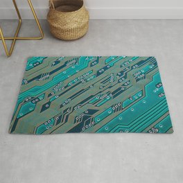 Electronic circuit board close up Area & Throw Rug