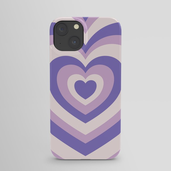 Retro Hearts - Pastel Purple iPhone Case