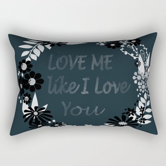 Love me . Dark background . Rectangular Pillow