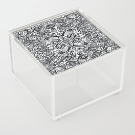 Black and White Graffiti Art Mandala Pattern  Acrylic Box