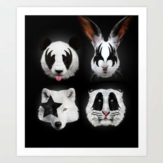 Kiss of animals Art Print