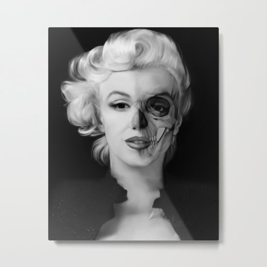 Dead Celebrities Series Half Skull Metal Print
