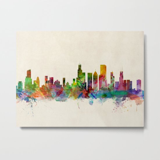 Chicago City Skyline Metal Print