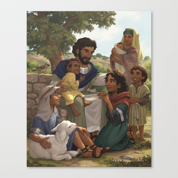 Jesus and the Children Canvas Print