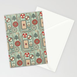 Viking wepons, shield and armor pattern Stationery Card