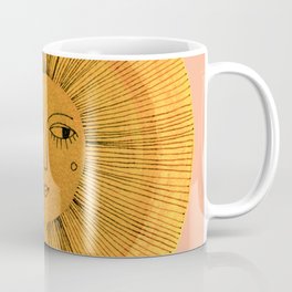 Sun Drawing Gold and Pink Coffee Mug