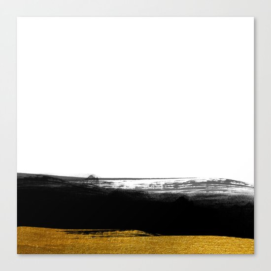 Black and Gold grunge stripes on clear white backround - Stripe- Striped Canvas Print