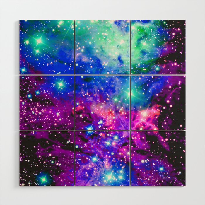 Fox Fur Nebula Galaxy Pink Purple Blue Wood Wall Art By Vintageby2sweet
