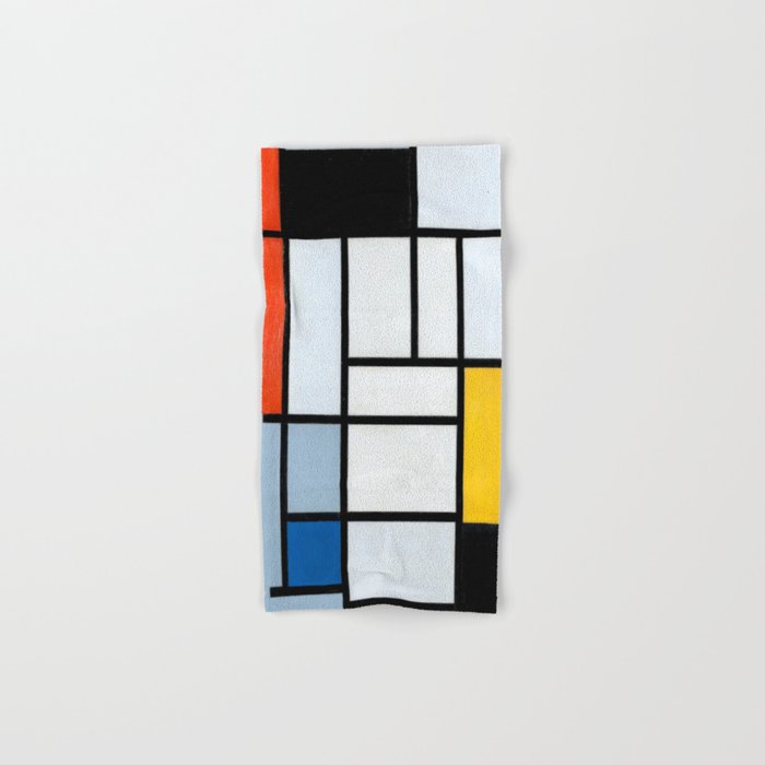 Piet Mondrian (1872-1944) - COMPOSITION WITH RED, BLACK, YELLOW, BLUE AND GRAY - 1921 - De Stijl (Neoplasticism), Abstract, Geometric Abstraction - Oil on canvas - Digitally Enhanced Version - Hand & Bath Towel