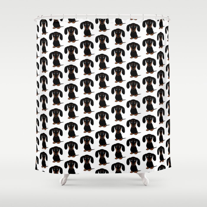 Black And Tan Shorthaired Dachshund Shower Curtain By