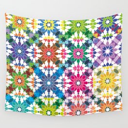seamless pattern , colorful mosaic design, multi morocco style  Wall Tapestry