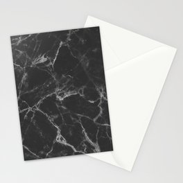 Washed Black and White Cracked Marble Stone Stationery Card