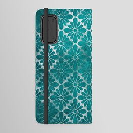 teal pattern / grunge pattern / full colour Android Wallet Case