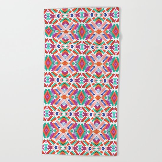 Watercolor Boho Dash 3 Beach Towel
