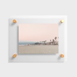 California Pink Beach Sunset Photography Floating Acrylic Print