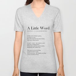 A Little Word - Daniel C Colesworthy Poem - Literature - Typography Print 1 V Neck T Shirt