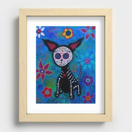 Dia de los Muertos Chihuahua Mexican Painting Recessed Framed Print