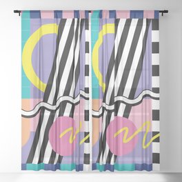 Memphis pattern 85 - 80s / 90s Retro Sheer Curtain