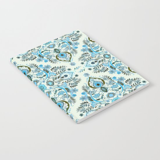 Modern Folk in Aqua and Umber Notebook