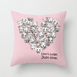 Just Love. (black text) Throw Pillow