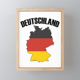 Germany Map - Deutschland Flag Travel Framed Mini Art Print