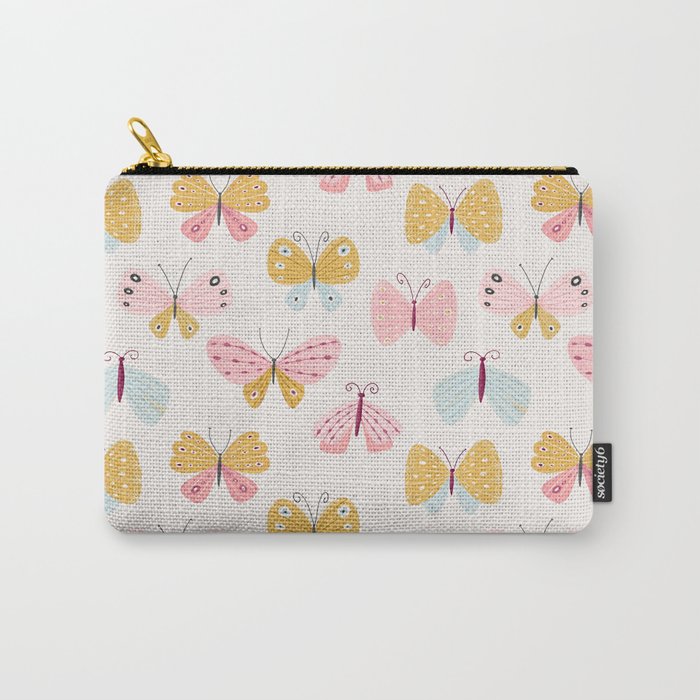 Butterflies on Off-White Carry-All Pouch