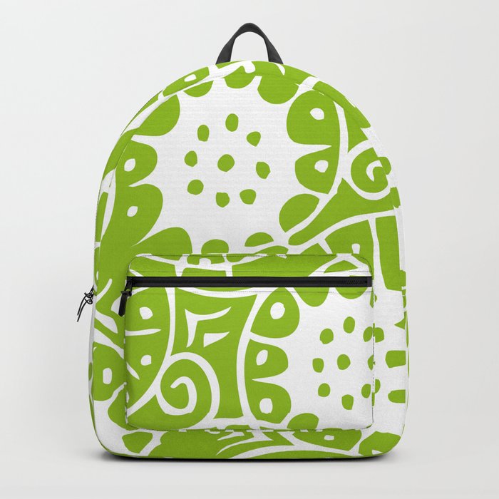 Lime Swirl Pattern | Swirl Pattern | Abstract Patterns | Green and White | Backpack