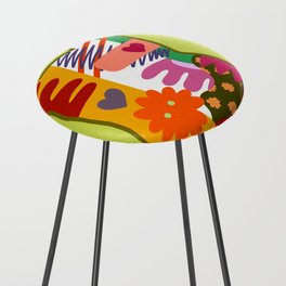 Abstract cat meow 4 Counter Stool