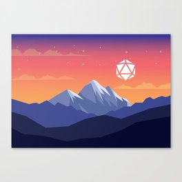 Icy Mountain Sunrise D20 Dice Tabletop RPG Landscape Canvas Print