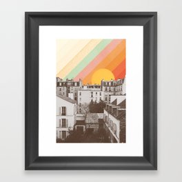 Rainbow Sky Above Paris Framed Art Print