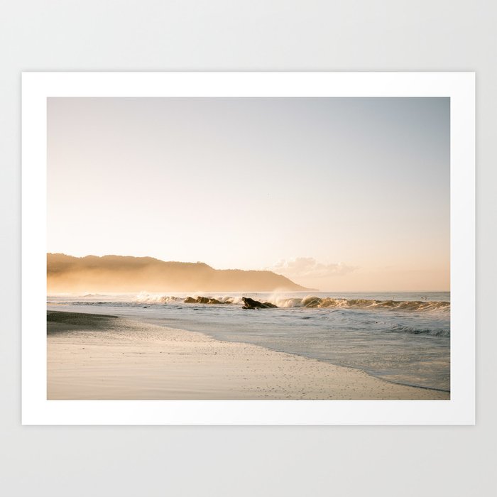 The golden coast | Sunrise at Santa Teresa beach Costa Rica | Ocean vibes photography Art Print