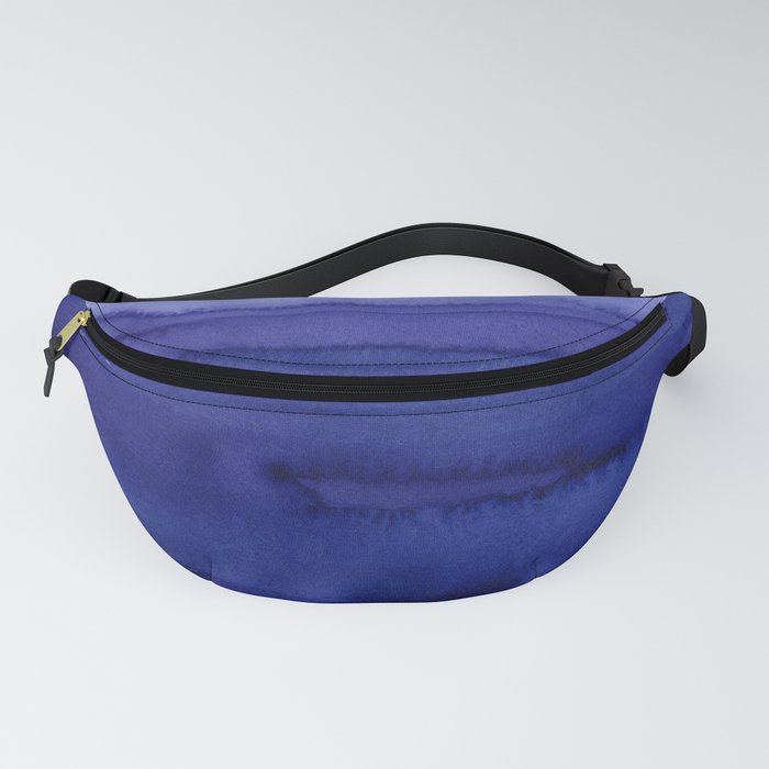 Blue Violet Watercolor Horizontal Stripes Abstract Fanny Pack