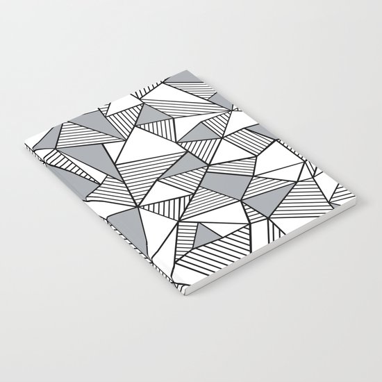 Abstract Lines With Grey Blocks Notebook