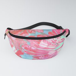 Blue Water Hibiscus Snowfall Fanny Pack