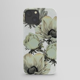 anemone flowers (white background) iPhone Case