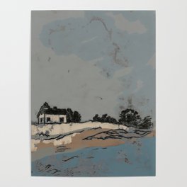House by the sea (blue and brown version) Poster
