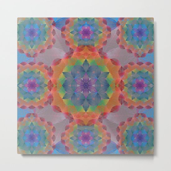 The Flower of Life - Leaf Pattern Metal Print