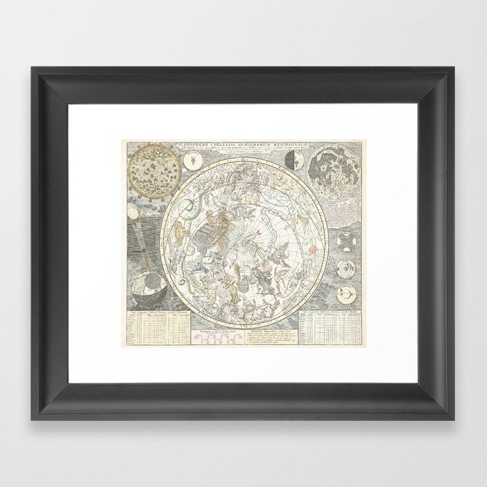 Star map of the Southern Starry Sky Framed Art Print