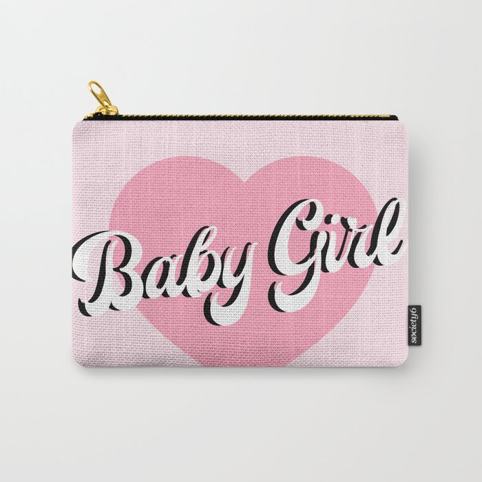 Baby Girl Pastel Pink Heart Carry-All Pouch