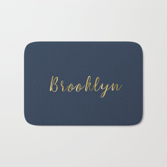 Brooklyn Gold Script Bath Mat