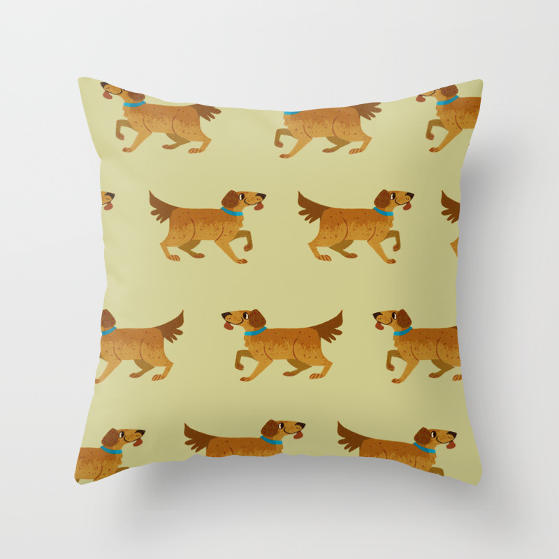 Golden Retriever Pattern Throw Pillow By Reimenayee Society6