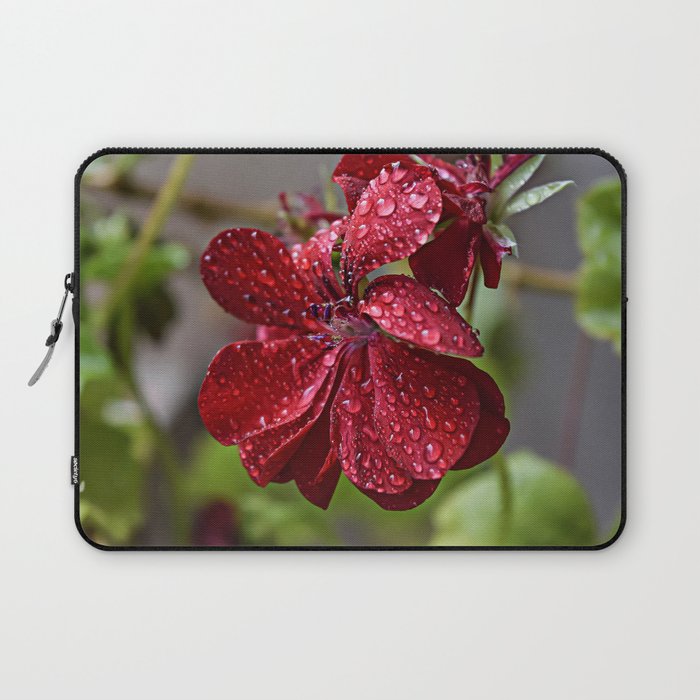 Rainy Blooming Flower Laptop Sleeve